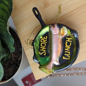 EUC "shore lunch" fishing-theme ornament